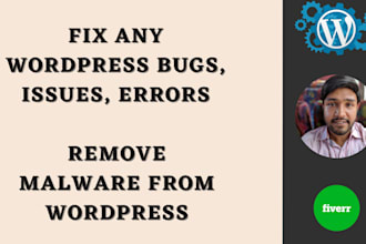 fix wordpress errors, bugs, issues and remove malware