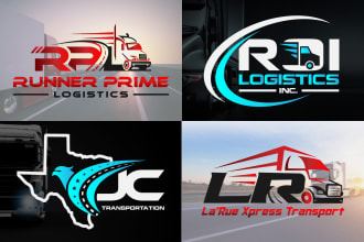 do modern transport logistics and trucking logo within 24 hours