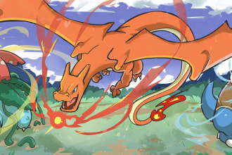 draw pokemon or fakemon doing anything