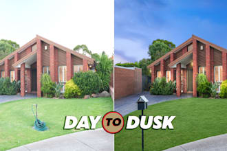 do edit real estate day to dusk, twilight photo