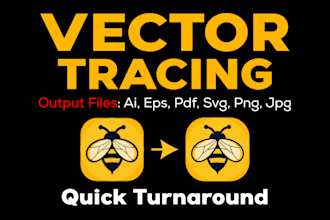 do vector tracing in 60 minutes, convert to vector quickly