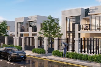 create realistic 3d rendering for exterior and interior