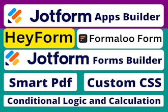 create  jotform apps, survey form, heyform, jotforms, formaloo form in 24 hours
