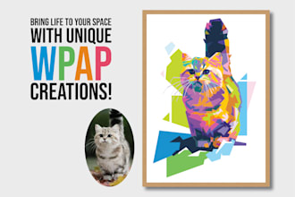 create a custom wpap pet portrait in colorful pop art