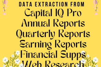 extract financials from annual reports of public companies and private companies