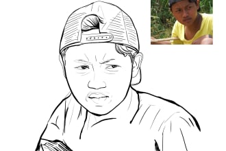 your minimalist, outline sketch portrait in my own style