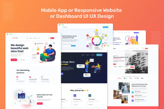 do website ui design, dashboard, mobile app ui ux design, ui ux design in figma