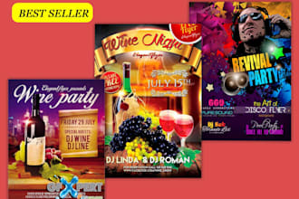design flyer for parties, concerts, music festivals