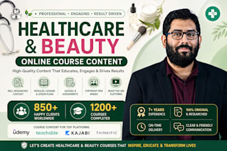 create healthcare, nursing, skincare, and beauty online course content