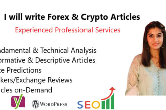 write articles for cryptos and forex