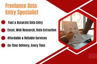 freelance data entry specialist , fast and accurate data entry services