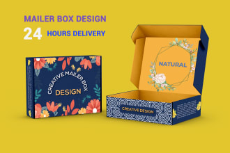 mailer box and product packaging box design with dielines