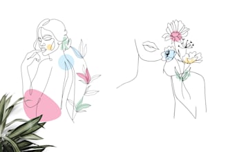do simple continuous vector line drawing  illustration of your portrait