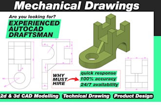 do mechanical autocad drafting, 3d modelling, solidwork
