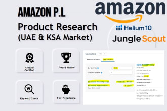 do product research and complete product hunting for amazon uae ksa markets