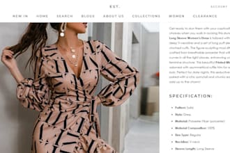 write SEO friendly fashion clothing descriptions