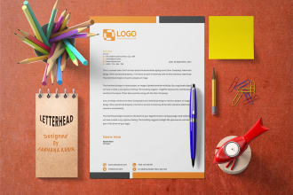 design professional letterhead, envelope, and business card