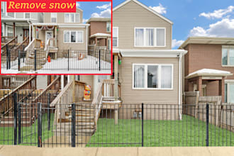 declutter, remove snow in real estate photos
