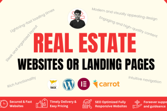 develop real estate website in worpdress, wix or investor carrot site