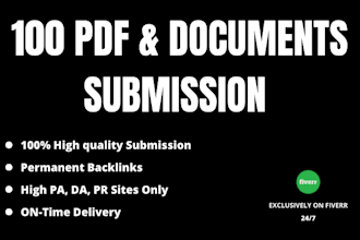 do 100 pdf submissions to top document submission sites