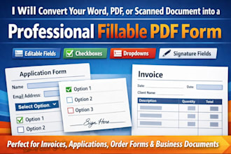 create a fillable PDF form or convert to a fillable PDF form