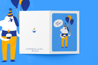 create an illustrated greeting card or postcard
