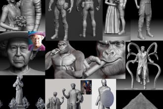 hyper realistic 3d character modeling for printing