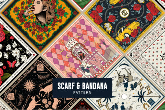 design scarf bandana patterns for textile and fabric prints