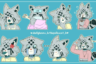 draw stickers for telegram of your furry characters or not