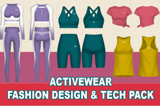 create a activewear design and tech packs