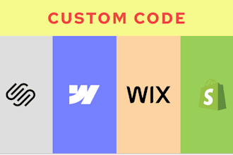 add custom code in wix, shopify, webflow, squarespace