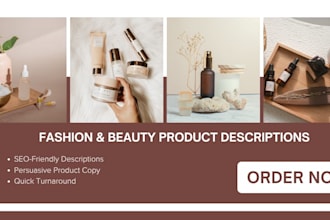 write your fashion and beauty product descriptions
