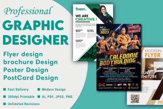 do flyer, brochure, poster, postcards, graphic design work professionally