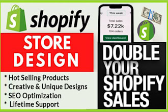 create shopify website or setup shopify store design