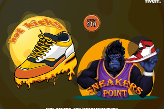 custom logo for shoe brand, footwear store or sneaker in 2 hours