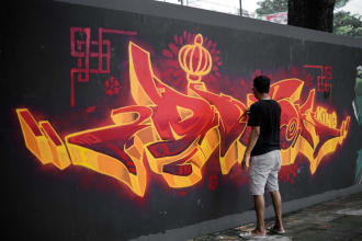 make real graffiti font on the street