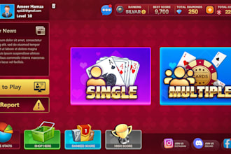 create 2d and 3d game UI design, asset and icon
