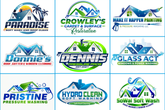 design roof cleaning power washing and pressure washing logo