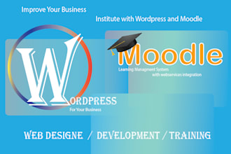 do wordpress and moodle development with training