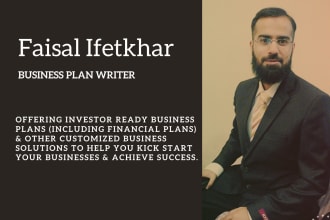 prepare investor ready business plan, pitch deck, financial model