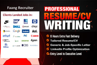 build professional ats resume writing and linkedin, IT, sales, tech, engineering
