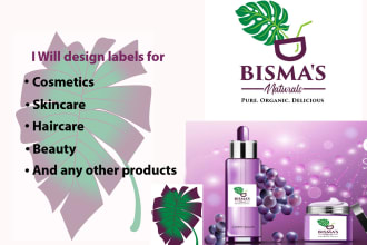 design cosmetics, skincare, haircare, beauty labels in any style