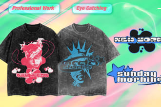 design y2k style or cyberpunk design for your clothing brand