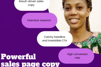 be your sales page copywriter for sales copy that converts