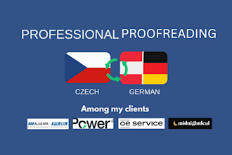 proofread and edit your czech or german text