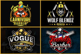 do awesome barbershop and barber logo