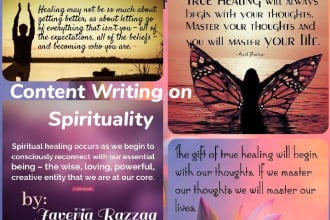 write content on reiki, chakras, crystals, spirituality, energy healing