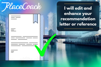 edit and enhance your recommendation letter or reference