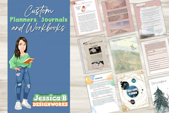 design high quality custom planners, journals or workbooks