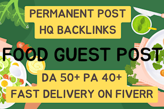provide food backlink service from my high DR 30 blog